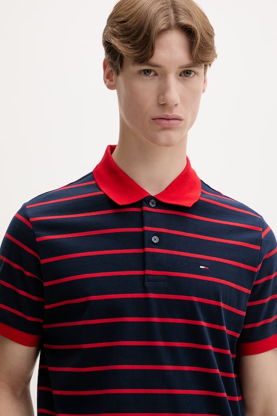 Tommy Jeans polo męskie bawełniane granatowy DM0DM22708