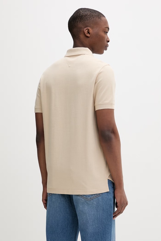 Odzież Tommy Jeans polo męskie bawełniane DM0DM22711 beżowy
