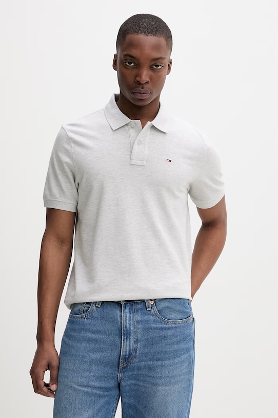 Tommy Jeans polo męskie bawełniane szary DM0DM22711