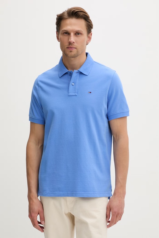 Tommy Jeans polo tričko pánske bavlnené modrá DM0DM22711
