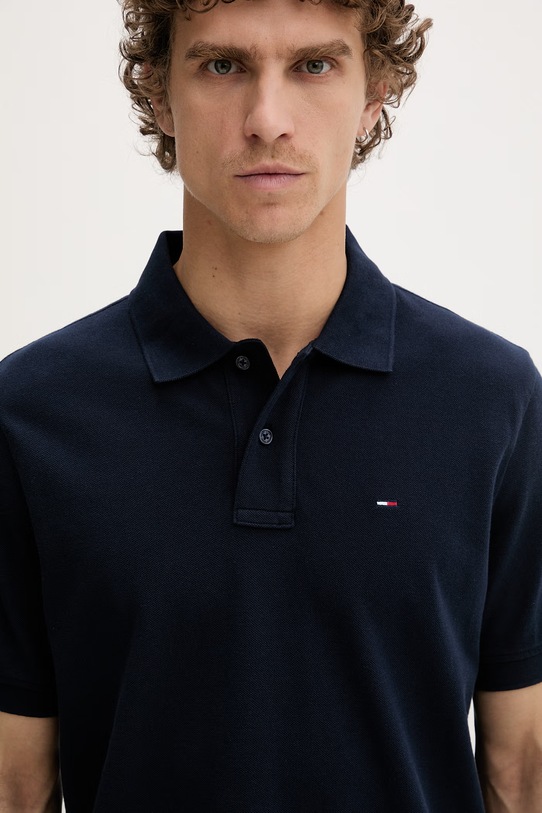 Tommy Jeans polo męskie bawełniane granatowy DM0DM22711