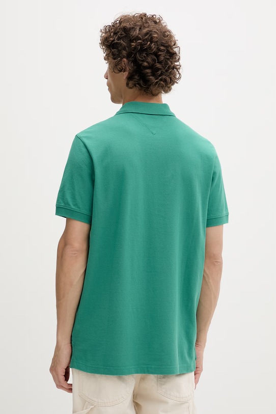 Odzież Tommy Jeans polo męskie bawełniane DM0DM22711 zielony