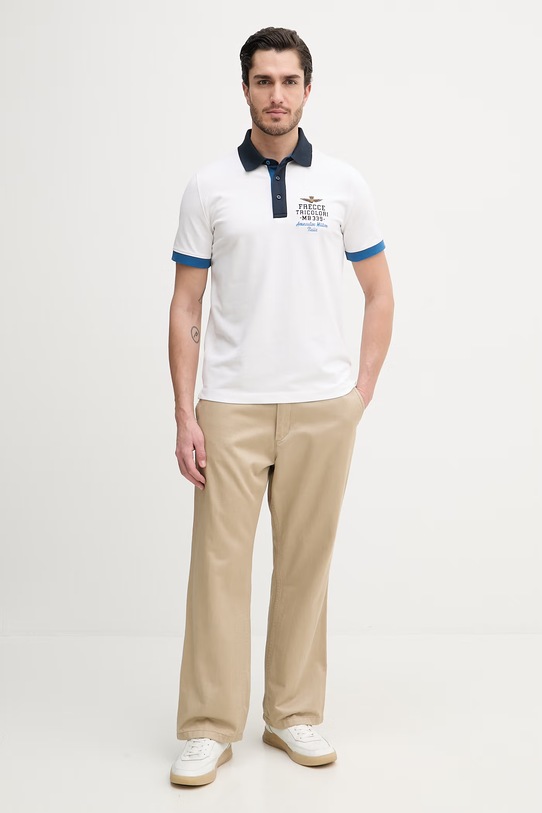 Aeronautica Militare polo PO1908UP00191 biały SS26