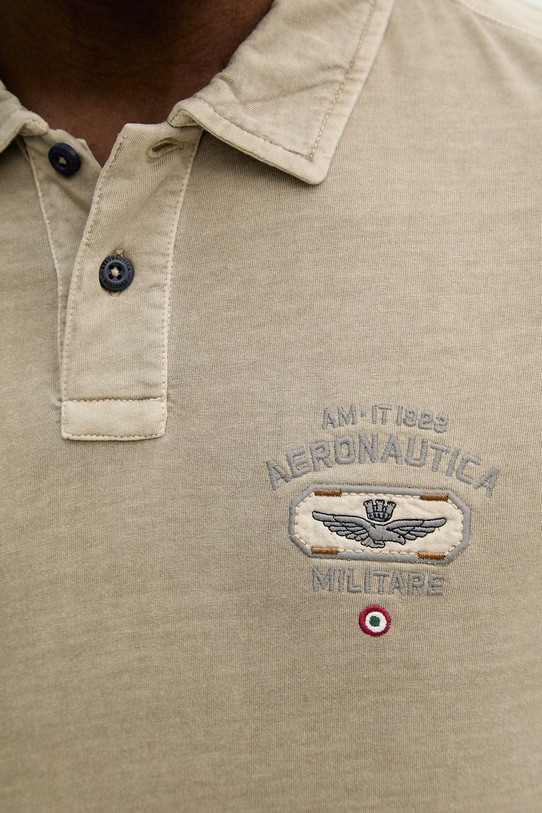 Bombažen polo Aeronautica Militare PO1913UJ00722 zelena