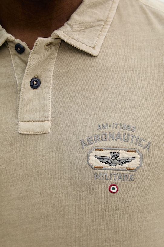 Bombažen polo Aeronautica Militare PO1913UJ00722 zelena