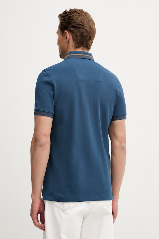 Odzież Aeronautica Militare polo męskie bawełniane PO1914UP00403 granatowy
