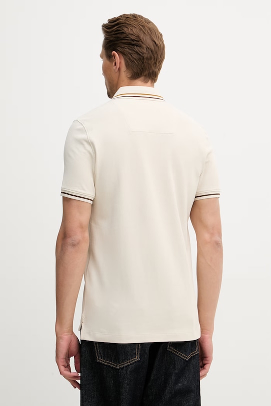 Odzież Aeronautica Militare polo męskie bawełniane PO1914UP00403 beżowy