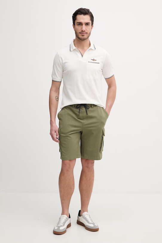 Aeronautica Militare polo PO1920UP00405 beżowy SS26