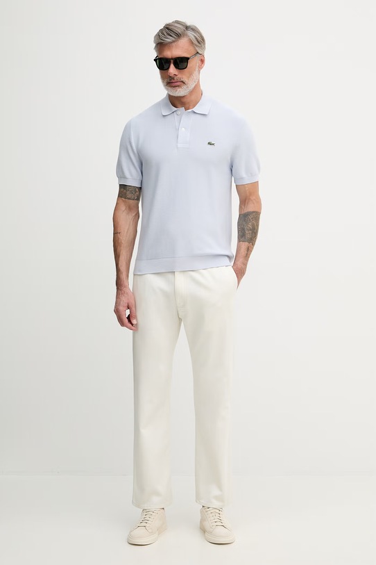 Lacoste polo męskie bawełniane AH1043 niebieski SS26