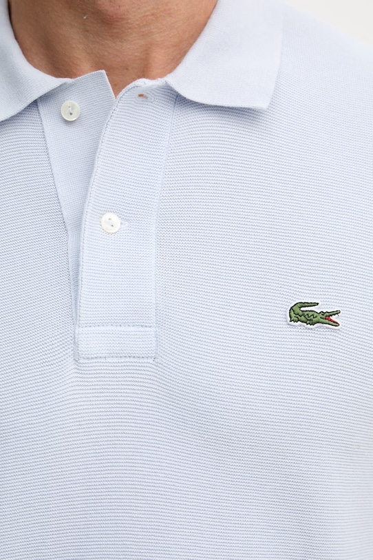Lacoste polo męskie bawełniane AH1043 niebieski