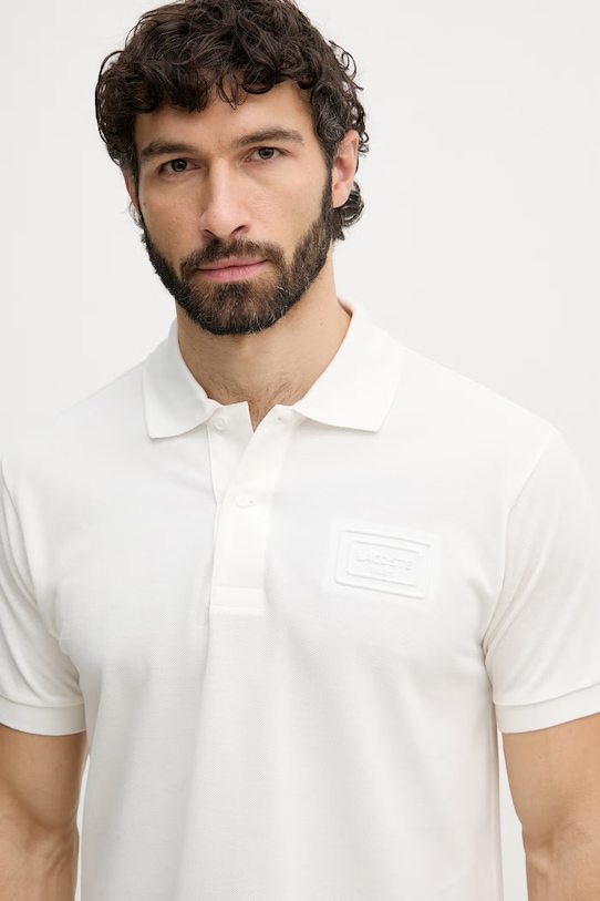 Lacoste polo męskie bawełniane biały PH0752