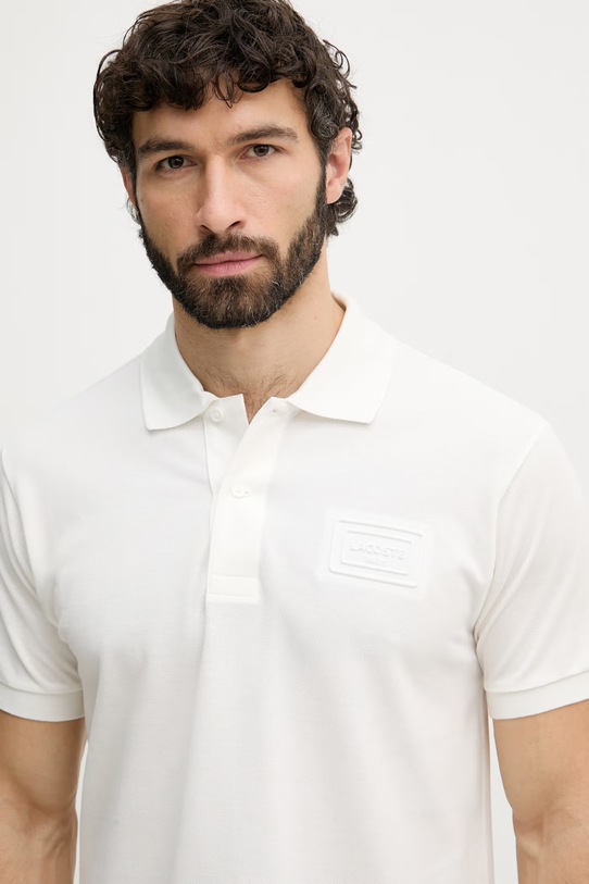Lacoste polo męskie bawełniane biały PH0752