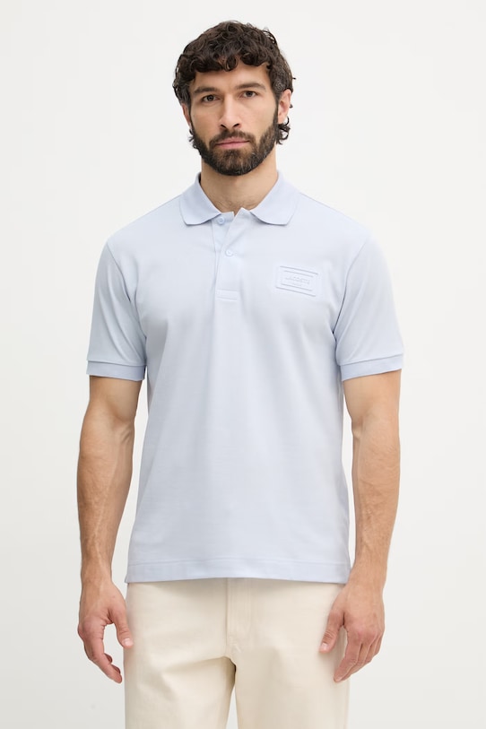 Lacoste polo męskie bawełniane niebieski PH0752
