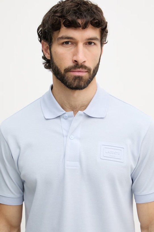 Lacoste polo męskie bawełniane niebieski PH0752