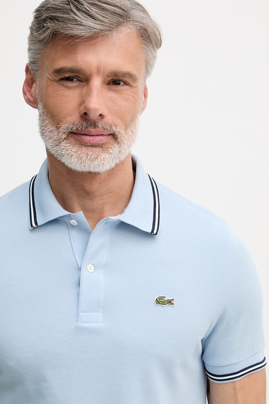 Lacoste polo męskie bawełniane niebieski PH9875