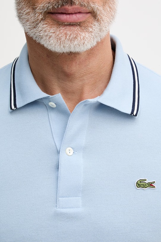 Lacoste polo męskie bawełniane PH9875 niebieski