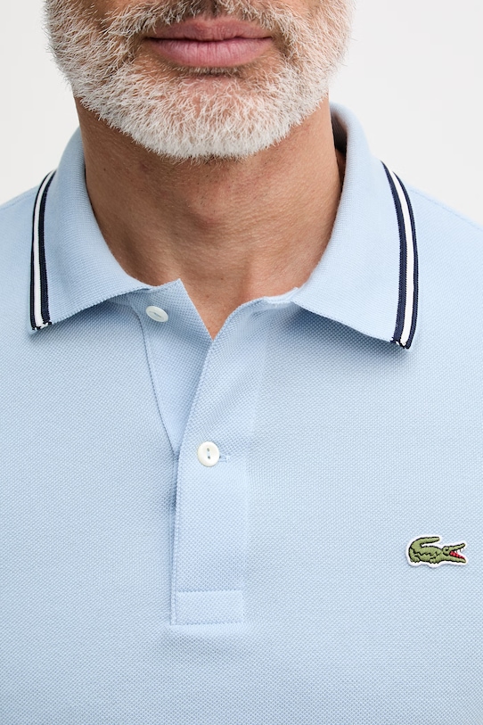 Lacoste polo męskie bawełniane PH9875 niebieski