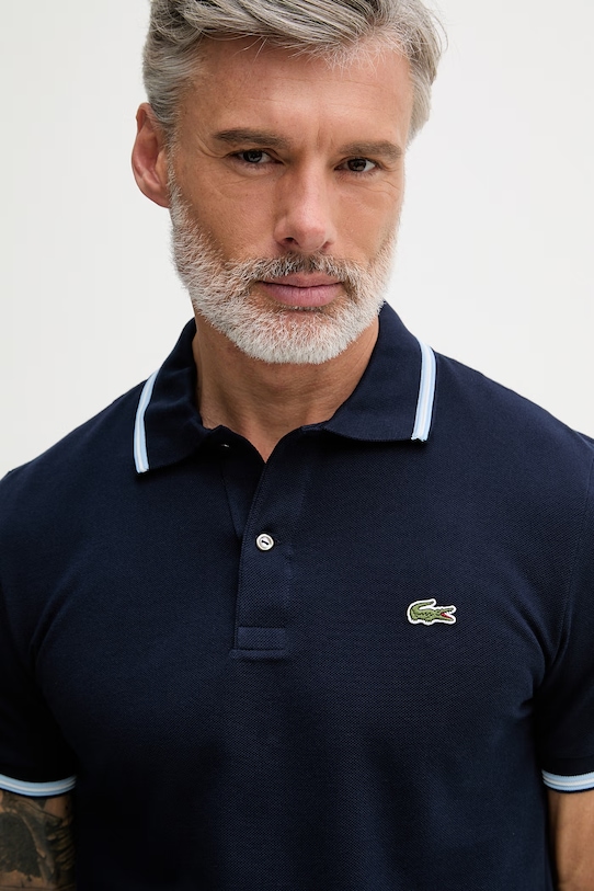 Lacoste polo męskie bawełniane granatowy PH9875