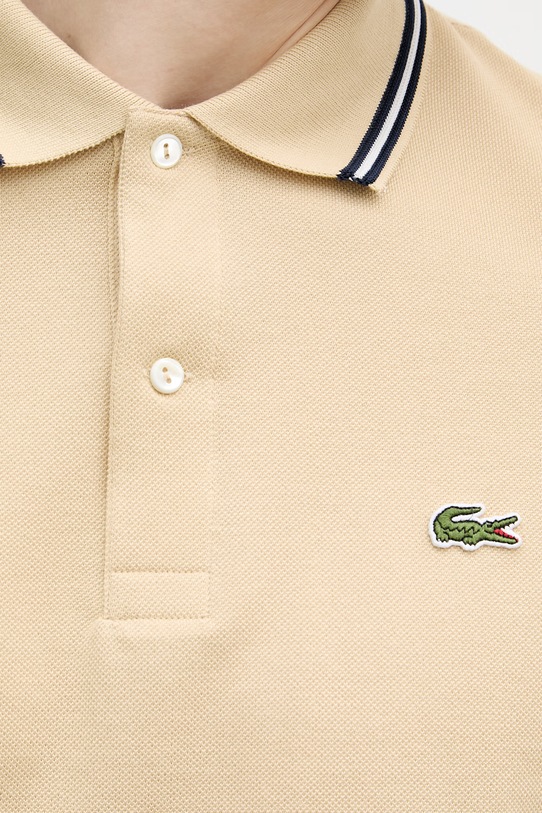 Lacoste polo męskie bawełniane PH9875 beżowy