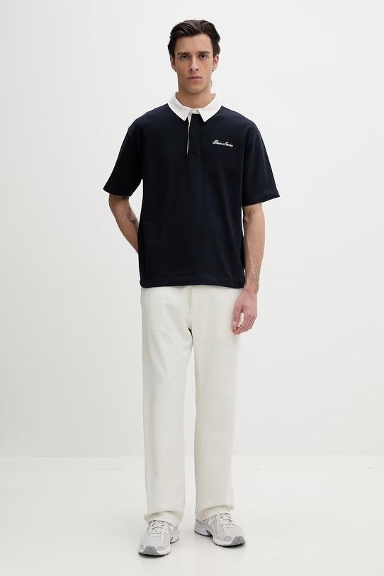 Guess Jeans polo męskie bawełniane M6GP13.KCYM1 granatowy SS26