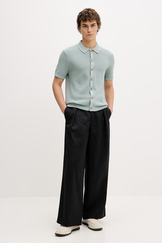 Guess Jeans polo męski bawełniany M6GRZ1.Z3HM1 turkusowy SS26