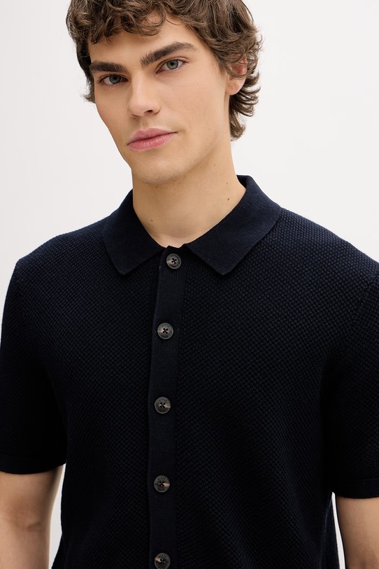 Guess Jeans топ с яка мъжки памучен тъмносин M6GRZ1.Z3HM1