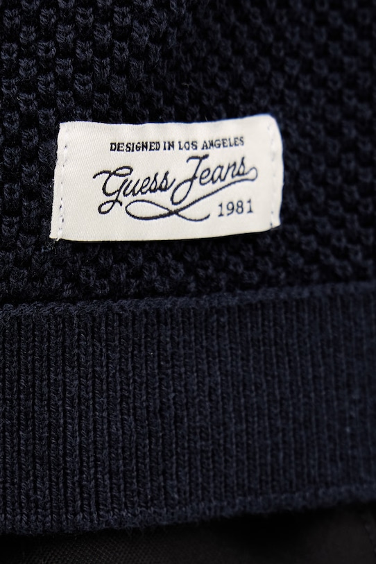 Guess Jeans топ с яка мъжки памучен M6GRZ1.Z3HM1 тъмносин