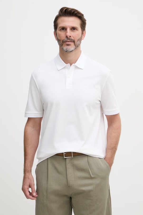 BOSS с яка мъжка памучна Parris 80 бял 50567874