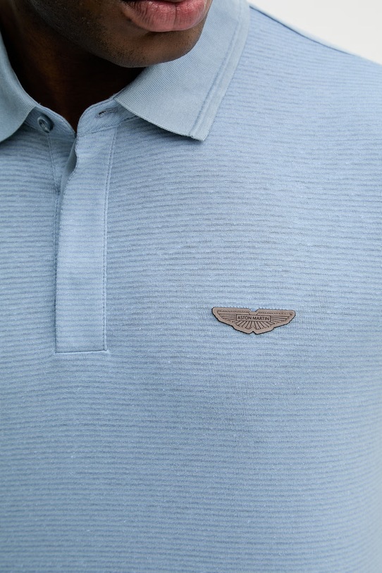 Polo majica z dodatkom lana BOSS BOSS X ASTON MARTIN 50558809 modra