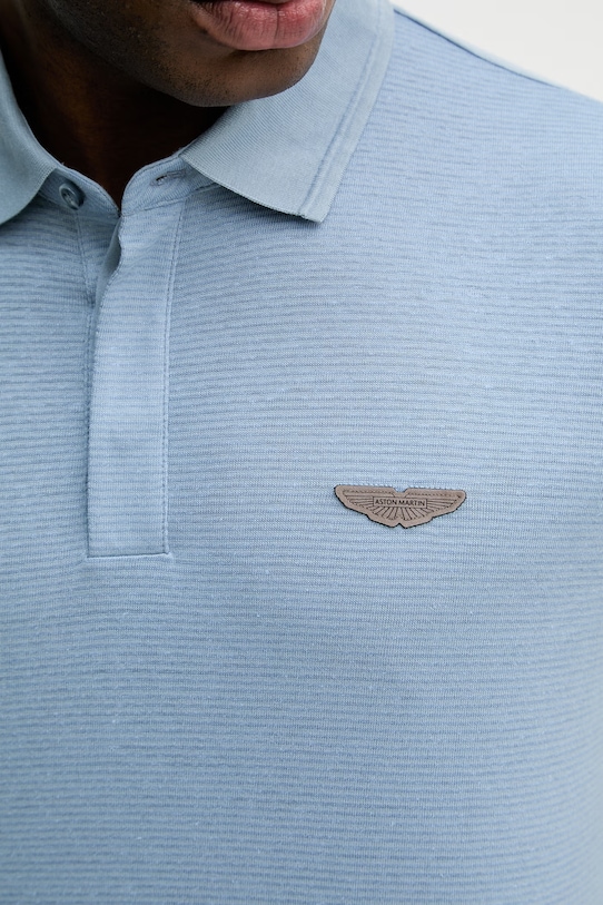 Polo majica z dodatkom lana BOSS BOSS X ASTON MARTIN 50558809 modra