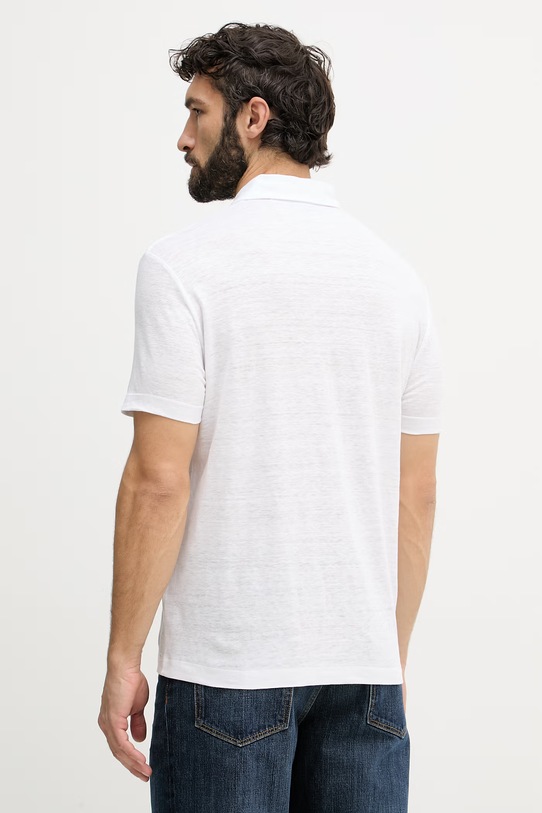 Odzież BOSS polo męskie lniane BOSS X DAVID BECKHAM 50560534 biały