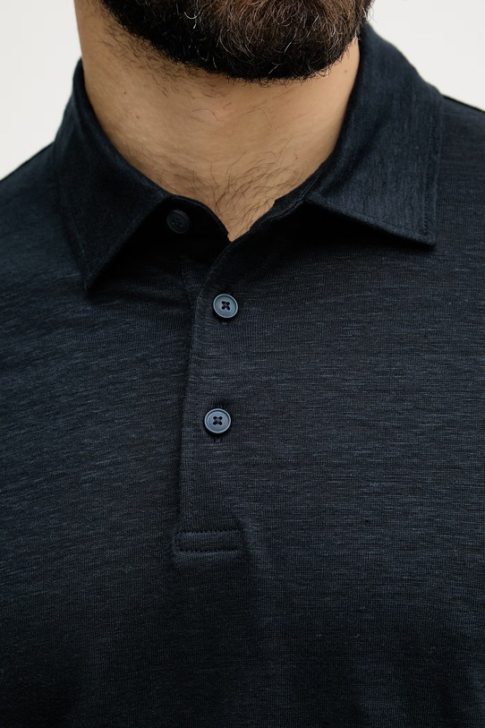 BOSS polo muški laneni BOSS X DAVID BECKHAM 50560534 mornarsko plava