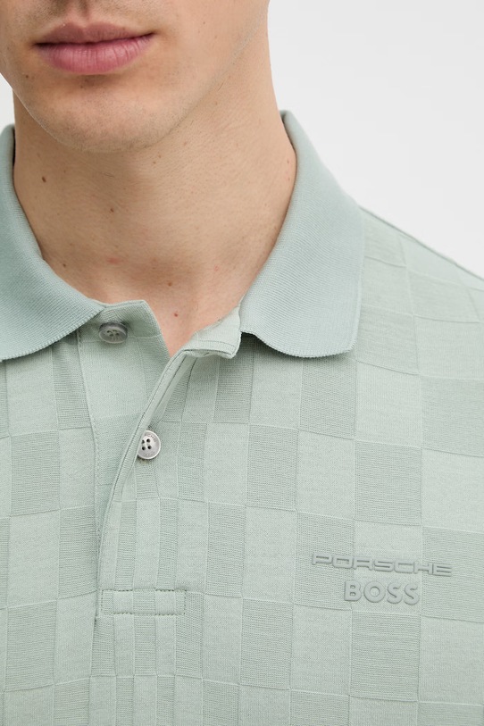 BOSS Green polo męskie bawełniane BOSS X PORSCHE 50559802 zielony