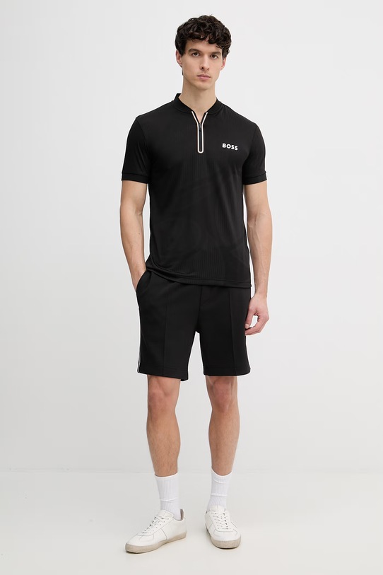 BOSS Green polo męskie 50559206 czarny SS26