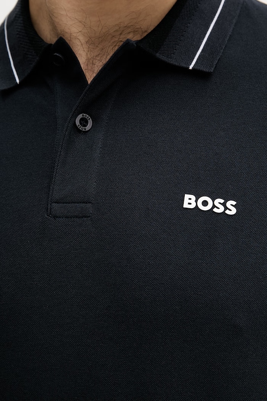 BOSS Green поло для мужчин из хлопка с эластаном 50559369 тёмно-синий
