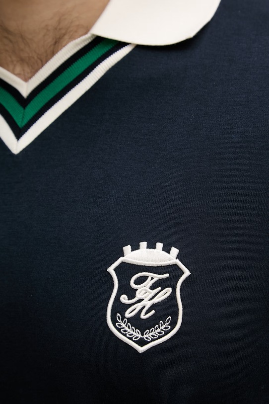 Tommy Hilfiger πόλο ανδρικό βαμβακερό MW0MW42830 σκούρο μπλε