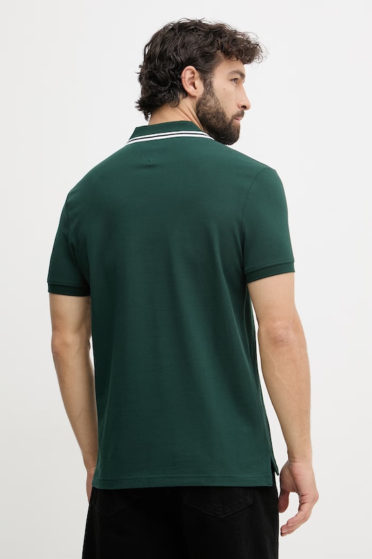 Oblačila Tommy Hilfiger polo majica moška z bombažem MW0MW43061 zelena