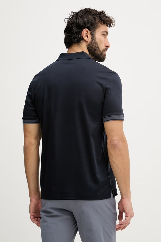 Ρούχα BOSS πόλο ανδρικό βαμβακερό Parlay 238 50559668 σκούρο μπλε