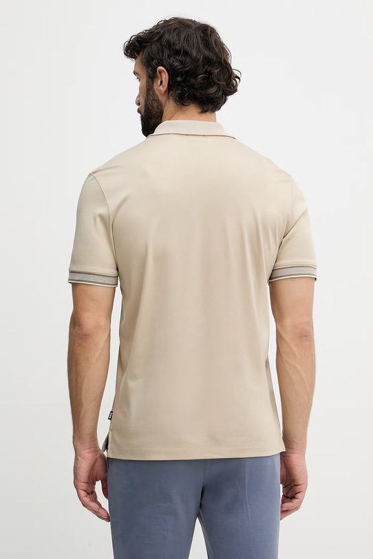 Odzież BOSS polo męskie bawełniane Parlay 238 50559668 beżowy