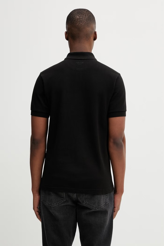 Odzież Kenzo polo bawełniane GOTS KENZO WILD TIGER SLIM POL FG55PO1014PU czarny
