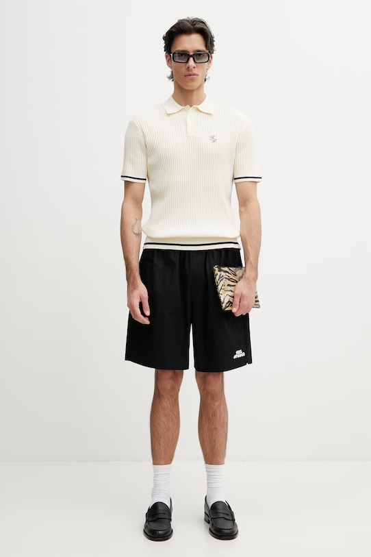 Filling Pieces Fine Knit polo bawełniane męskie 412670500302.214 beżowy