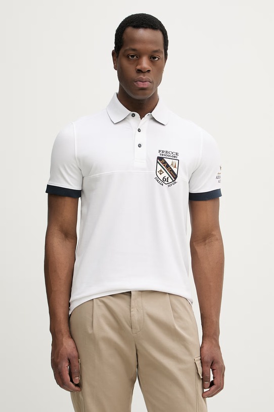 Aeronautica Militare polo regular biały PO1915UP00191