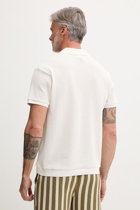 Oblečení Karl Lagerfeld polo pánské s bavlnou B2M46062 béžová