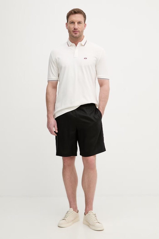 Armani Exchange поло чоловіче з бавовною XM001287.AF17321 бежевий SS26