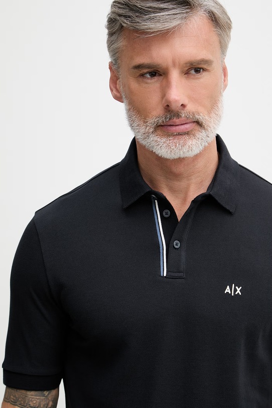 Odzież Armani Exchange polo męskie bawełniane XM002067.AF10366 granatowy