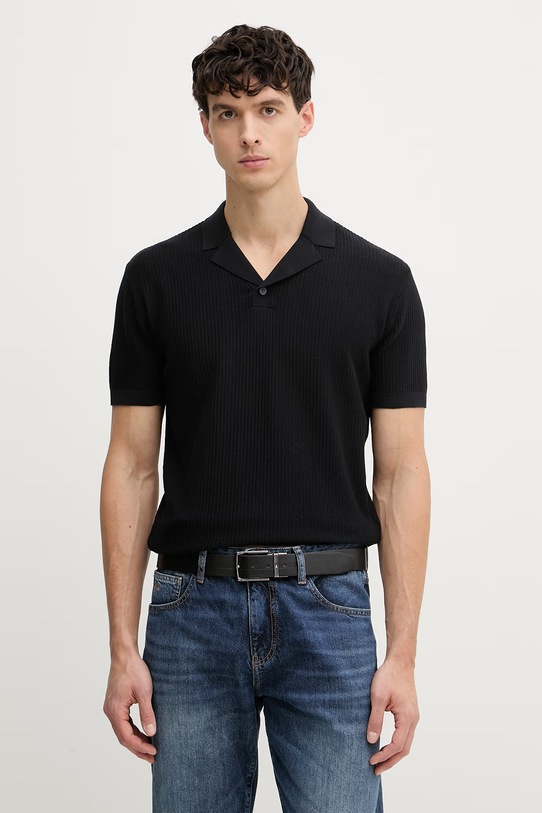 Armani Exchange polo męskie bawełniane granatowy XM002165.AF20139