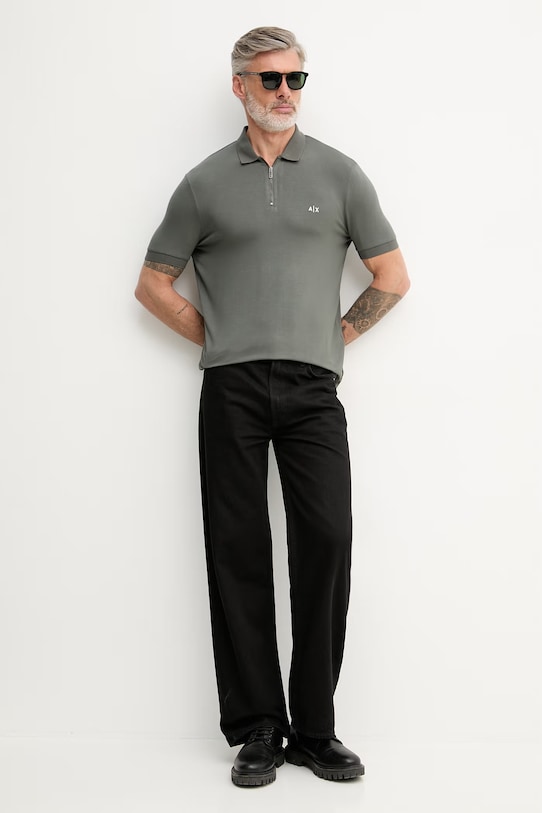 Armani Exchange polo męskie XM002372.AF21936 zielony SS26