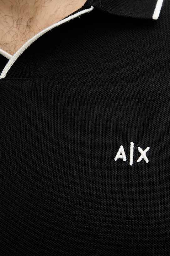 Armani Exchange тениска с яка мъжка памучна XM002401.AF10366 черен