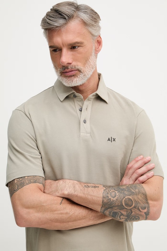 Armani Exchange polo tričko pánske bavlnené béžová XM002408.AF13055