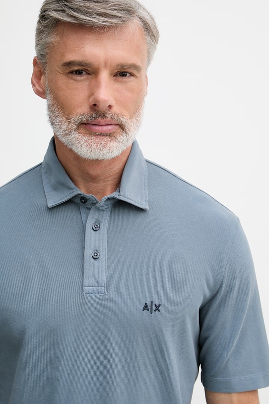 Armani Exchange polo da uomo in cotone blu XM002408.AF13055
